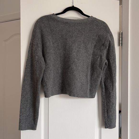 Cropped Grey Zara Cotton-Mix Sweater - Picture 2 of 3